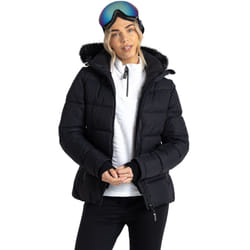 Dare 2 b Womens Glamourize IV Faux Fur Hooded Waterproof Ski Jacket - Black - 14, Black