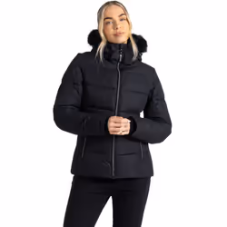 Dare 2 b Womens Glamourize IV Faux Fur Hooded Waterproof Ski Jacket - Black - 14, Black