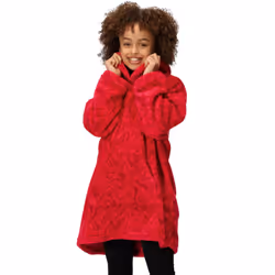 Regatta Kids Cosy Borg Fleece Oversized Hoodie Poncho - 5-9 Yrs, Pink Potion