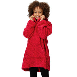 Regatta Kids Cosy Borg Fleece Oversized Hoodie Poncho - 9-13 Yrs, Pink Potion