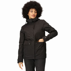Regatta Womens Broadia Waterproof Hooded Warm Winter Jacket Coat - 8, Black