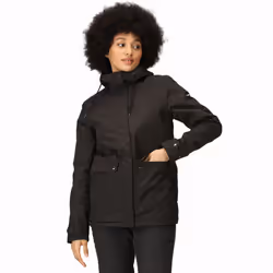Regatta Womens Broadia Waterproof Hooded Warm Winter Jacket Coat - 12, Black