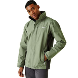 Regatta Mens Matt Lightweight Waterproof Hooded Outdoor Walking Jacket Coat - 3XL, Agave Green/Ash