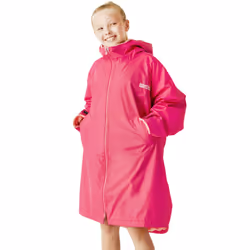 Regatta Kids Spirit Of Adventure Hooded Waterproof Warm Drying Changing Robe - 5-9 Yrs, Pink Potion