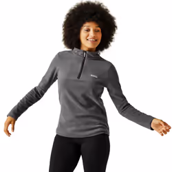 Regatta Womens Sweethart Lightweight 1/2 Zip Outdoor Walking Fleece Pullover - 14, Seal Grey