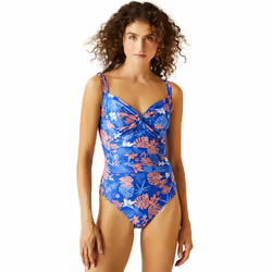 Regatta Womens Sakari Tummy Control Swim Swimming One Piece Costume - 8, Oxford Blue