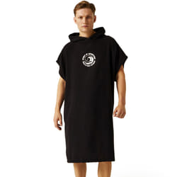 Regatta Adults Hooded Outdoor Surf Surfing Beach Swimming Towel Poncho - S/M, Black