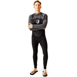 Regatta Mens Lightweight Quick Drying Warm Water Sports Surfing Full Wetsuit - L/XL, Black/Dark Grey/White