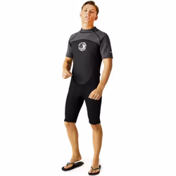 Regatta Mens Light Weight Quick Drying Warm Water Sports Surfing Short Wetsuit - S/M, Black/Dark Grey/White