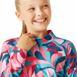 Regatta Kids Hoku II Long Sleeve UV Protect Swim Surf Rash Vest Guard T-Shirt - 5-6 Yrs, Tahoe Blue