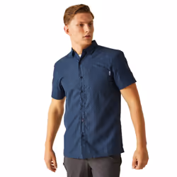 Regatta Men's Mindano VIII Short Sleeve Shirt - Navy Moonlight Denim - S