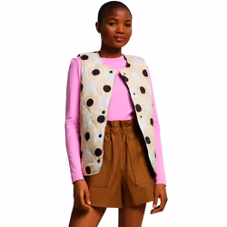 Regatta Womens Orla Kiely Quilted Bodywarmer Gilet Coat - 12, Cream Sixties Daisy