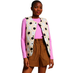Regatta Womens Orla Kiely Quilted Bodywarmer Gilet Coat - 12, Cream Sixties Daisy