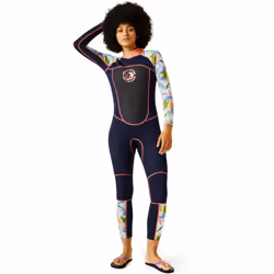 Regatta Womens Full 3MM UV Protect Back Zip Surf Surfing Full Length Wetsuit - 6/8, Navy/Abstract