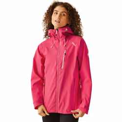 Regatta Womens Birchdale Waterproof Hooded Outdoor Jacket - 14, Pink Potion/White