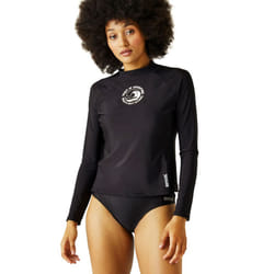 Regatta Mens Long Sleeve Outdoor Surfing Swim Swimming Rash Vest Guard T-Shirt - 14, Black