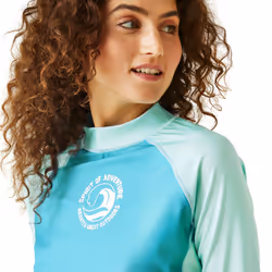 Regatta Mens Long Sleeve Outdoor Surfing Swim Swimming Rash Vest Guard T-Shirt - 16, Tahoe Blue