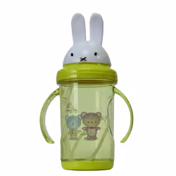 Baby Drinking Cup with Straw - Multi-Use Milk & Water Feeding Bottle/Cup - Neon Green