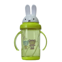 Baby Drinking Cup with Straw - Multi-Use Milk & Water Feeding Bottle/Cup - Neon Green