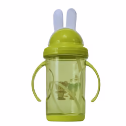 Baby Drinking Cup with Straw - Multi-Use Milk & Water Feeding Bottle/Cup - Neon Green
