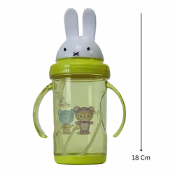 Baby Drinking Cup with Straw - Multi-Use Milk & Water Feeding Bottle/Cup - Neon Green