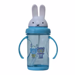 Baby Drinking Cup with Straw - Multi-Use Milk & Water Feeding Bottle/Cup - Blue