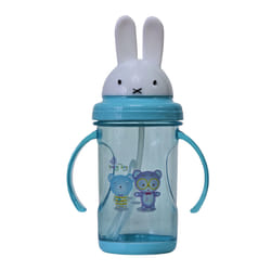 Baby Drinking Cup with Straw - Multi-Use Milk & Water Feeding Bottle/Cup - Blue