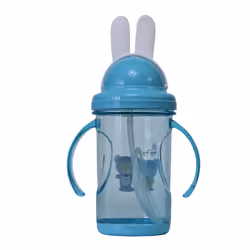 Baby Drinking Cup with Straw - Multi-Use Milk & Water Feeding Bottle/Cup - Blue