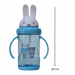 Baby Drinking Cup with Straw - Multi-Use Milk & Water Feeding Bottle/Cup - Blue
