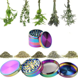 ProTech Herb Grinder, Metal Grinder Zinc Alloy 4 Layers with Pollen Catcher-Scraper and Magnetic Top-Portable Grinders, 40mm/50mm, Rainbo - 3.5 X4.5cm