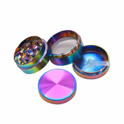 ProTech Herb Grinder, Metal Grinder Zinc Alloy 4 Layers with Pollen Catcher-Scraper and Magnetic Top-Portable Grinders, 40mm/50mm, Rainbo - 3.5 X4.5cm