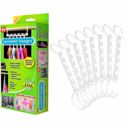 ProTech Clothes Hanger Space Saver Plastic Magic Closet Clothes Organizer Hook, 8 Pcs Space-Saving Coat Multifunctional Hange ...