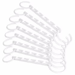ProTech Clothes Hanger Space Saver Plastic Magic Closet Clothes Organizer Hook, 8 Pcs Space-Saving Coat Multifunctional Hangers, White