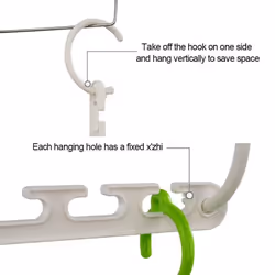 ProTech Clothes Hanger Space Saver Plastic Magic Closet Clothes Organizer Hook, 8 Pcs Space-Saving Coat Multifunctional Hangers, White