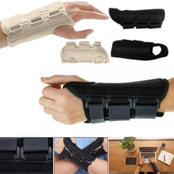 ProTech Wrist Support Brace with Metal Splint Stabilizer, Helps Relief Pain, Adjustable & Supportive Wrist Brace, Hand S - Beige, Left Hand/Small Size