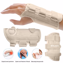 ProTech Wrist Support Brace with Metal Splint Stabilizer, Helps Relief Pain, Adjustable & Supportive Wrist Brace, Hand - Beige, Right Hand/Small Size