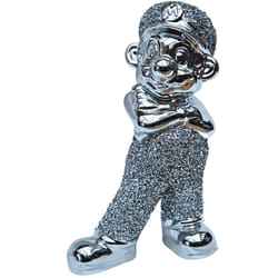 ProTech Crushed Diamond Mario Brother Ornament, Sparkly Crystallized Home DÃ©cor Accessories, Silver Bling Glittery Diamante Shelf DÃ©cor