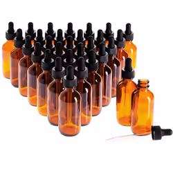 ProTech 60ml Dropper Bottle, Refillable Amber Glass Bottles with Glass Pipette, For Essential Oils Perfumes Aromatherapy Mass ...
