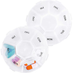 ProTech Weekly Travel Pill Box Organiser, BPA Free 7 Day 1 Times a Day Box to Hold Vitamins, Fish Oils, Supplements and Medication