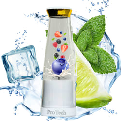 ProTech Portable Mini Electric Juicer, Smoothie Makers, 308ML Personal Small Blender Juicer, BPA Free, USB Rechargeable 6 Blades for Gym - White