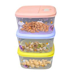 ProTech 3 Pcs Food Storage Canisters with Lids, BPA Free & Dishwasher Safe, Stackable Leak-Proof Moisture Proof, Durable Tight Sealing Lids