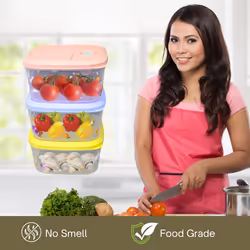 ProTech 3 Pcs Food Storage Canisters with Lids, BPA Free & Dishwasher Safe, Stackable Leak-Proof Moisture Proof, Durable Tight Sealing Lids