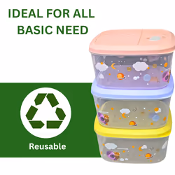 ProTech 3 Pcs Food Storage Canisters with Lids, BPA Free & Dishwasher Safe, Stackable Leak-Proof Moisture Proof, Durable Tight Sealing Lids