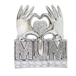 ProTech Crushed Diamond MUM Word Ornament Silver Shelf DÃ©cor Showpiece