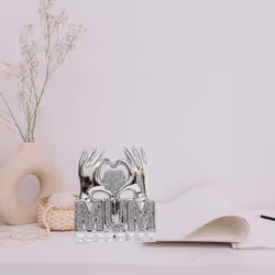 ProTech Crushed Diamond MUM Word Ornament Silver Shelf DÃ©cor Showpiece