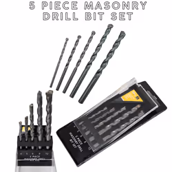 5-Piece Masonry Drill Bit Set, Effortless Drilling with 5 Piece Masonry Bit Set