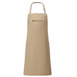 Premier Unisex Adult Barley Sustainable Contrast Stitching Full Apron - One Size, Khaki/Brown