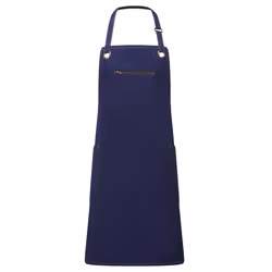 Premier Unisex Adult Barley Sustainable Contrast Stitching Full Apron - One Size, Navy/Camel