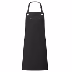 Premier Unisex Adult Barley Sustainable Contrast Stitching Full Apron - One Size, Black/Charcoal