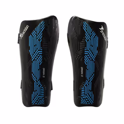 Precision Unisex Adult Origin.0 Strap Shin Guards - XS, Black/Cyan